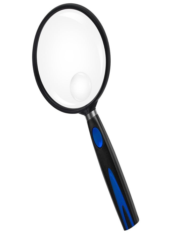 Feosky Handheld Reading Magnifier, 10X 30X Magnifier, 75mm Shatterproof Lens, Rubbery with Non-Slip Soft Handle for Seniors Reading and Kids Nature Exploration, Insect and Hobby Observation (Blue - Image 1
