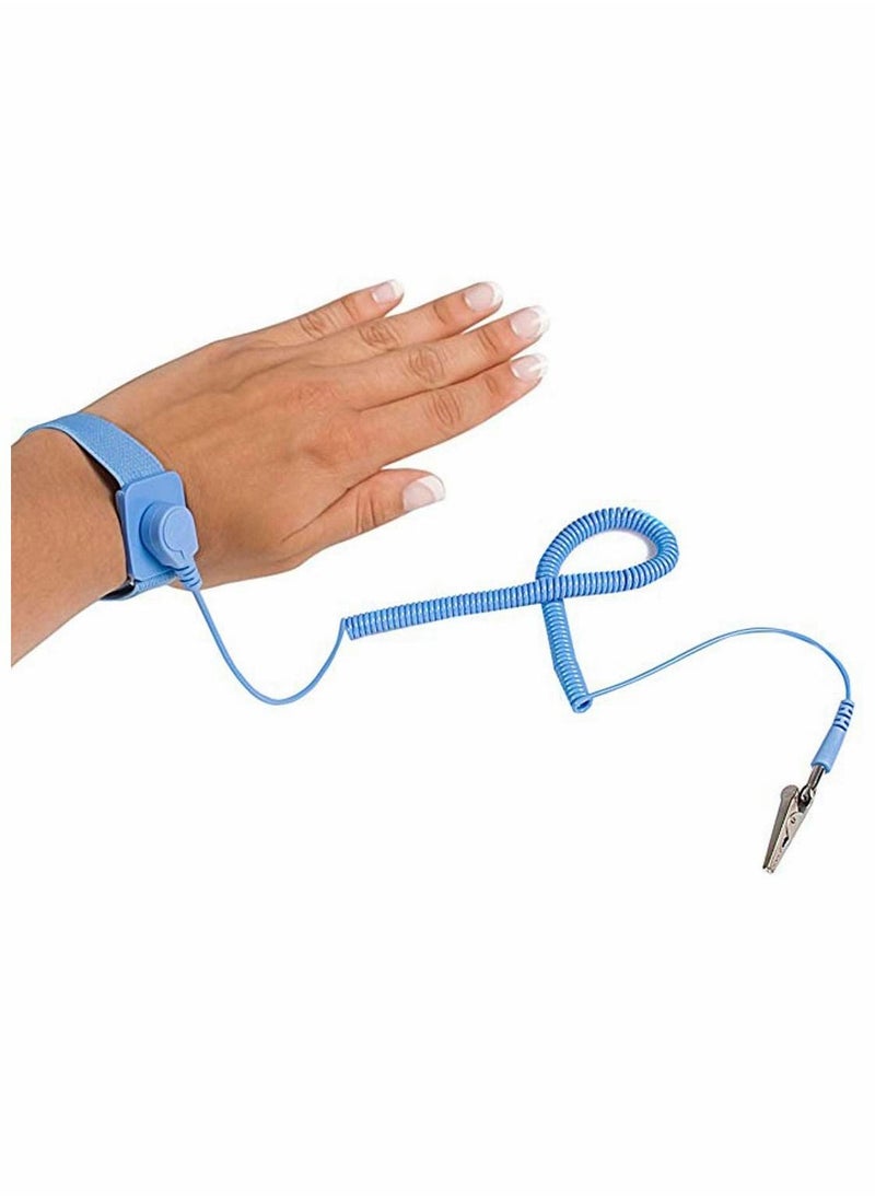 SYOSI - Static Ring, Antistatic Wrist Strap, Wired Anti-static Wrist Strap, Anti-static Bracelet, Static Belt, Wrist Strap, Adjustable Esd Wrist Band Fits, for Working On Sensitive Electronic Devices(6 Pack) - Image 1
