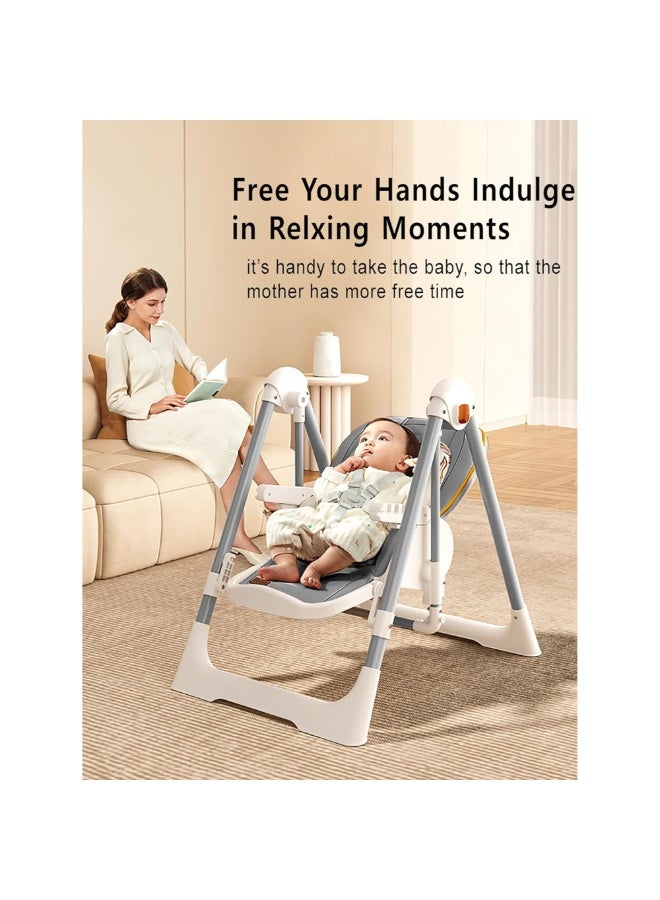 Kidilo 2 in 1 Baby Dining high Chair Adjustable Foldable Baby High Chair convertible to a swing code (FKT113) - Image 2