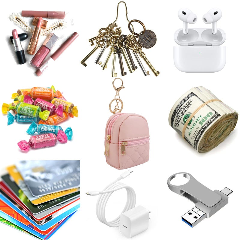 AIBFRID 4Pcs Mini Backpack Keychain,Cute Cosmetic Bag for Women Christmas Gifts for Grandkids,PU Leather Makeup Bag Key Pocket Lipstick Bag Birthday Gifts for 4 5 6 7 8 9 10 11 12 Year Old Girls - Image 2