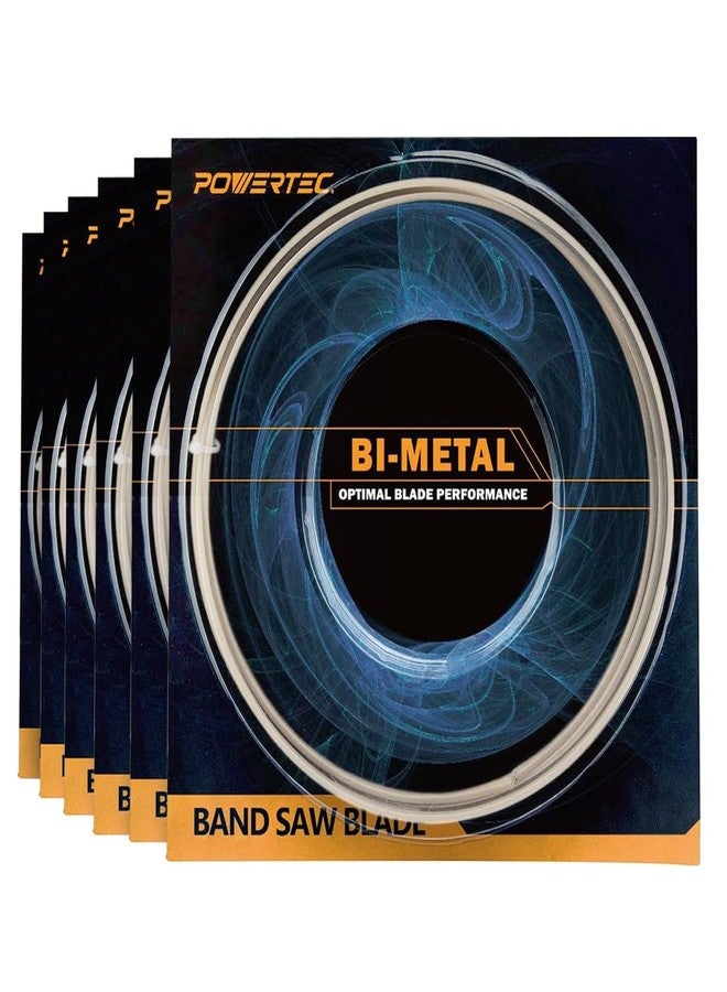 POWERTEC 32-7/8 Inch Bandsaw Blades, 1/2" x 18 TPI and 24 TPI Band Saw Blades for DeWalt DCS370B Portable Band Saw, Replacement for DeWalt DW3983C & DW3984C Portable Band Saw Blades, 6 Pack - Image 1