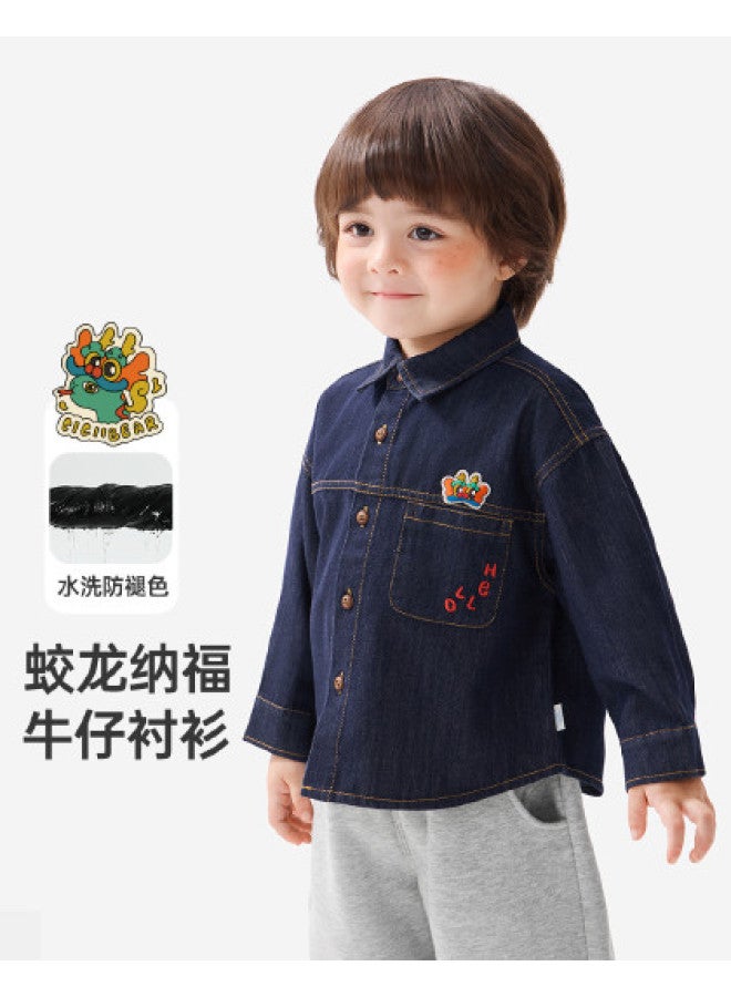 Baby New Year Shirt Boys Denim Shirt Children's Spring/autumn Jacket Girls Casual Fashionable - Image 1