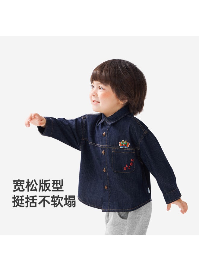 Baby New Year Shirt Boys Denim Shirt Children's Spring/autumn Jacket Girls Casual Fashionable - Image 4