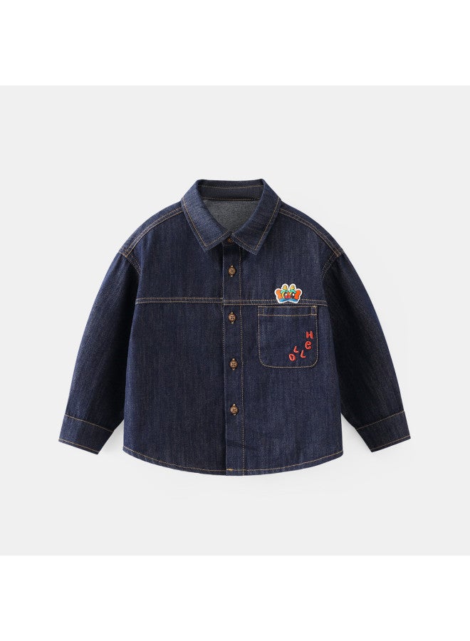 Baby New Year Shirt Boys Denim Shirt Children's Spring/autumn Jacket Girls Casual Fashionable - Image 5