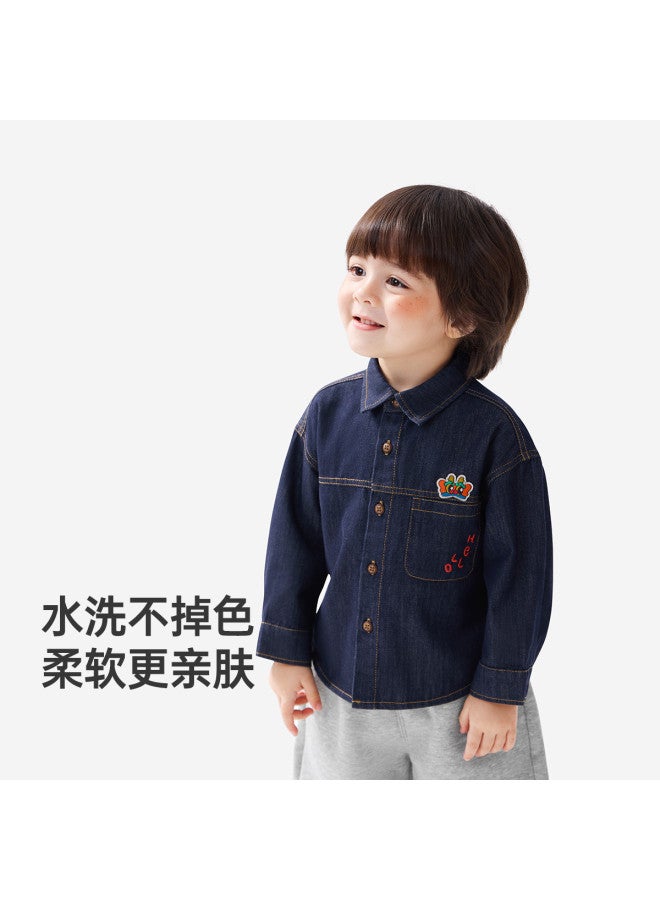 Baby New Year Shirt Boys Denim Shirt Children's Spring/autumn Jacket Girls Casual Fashionable - Image 3