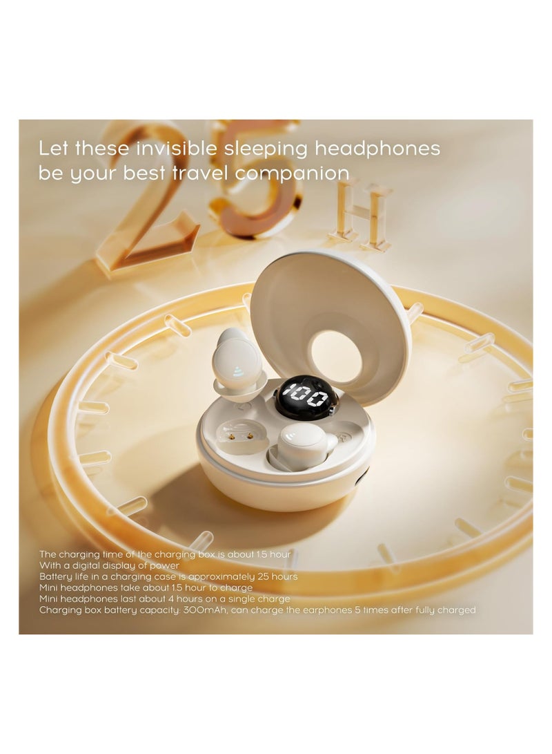 SYOSI Sleep Earbuds for Side Sleepers, Low Micro Tiny Discreet Hidden Earbuds, Mini Invisible Wireless Bluetooth 5.3 Sleep Noise Cancelling Headphones, Hidden Earbuds for Small Ears Sleeping, Exercise - Image 2