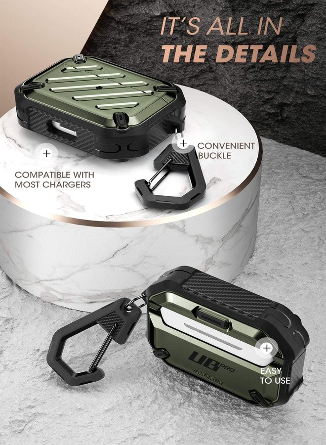 SupCase Unicorn Beetle Pro Series Case Designed for Airpods Pro, Full-Body Rugged Protective Case with Carabiner for Apple Airpods Pro (DarkGreen) - Image 5