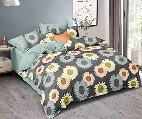 Laying Style™ Soft Glace Cotton King Size Duvet Cover II Razai Cover II Quilt Cover for Double Bed Size with Zipper (Dohars) 90x100 inch-Multicolor - Image 1