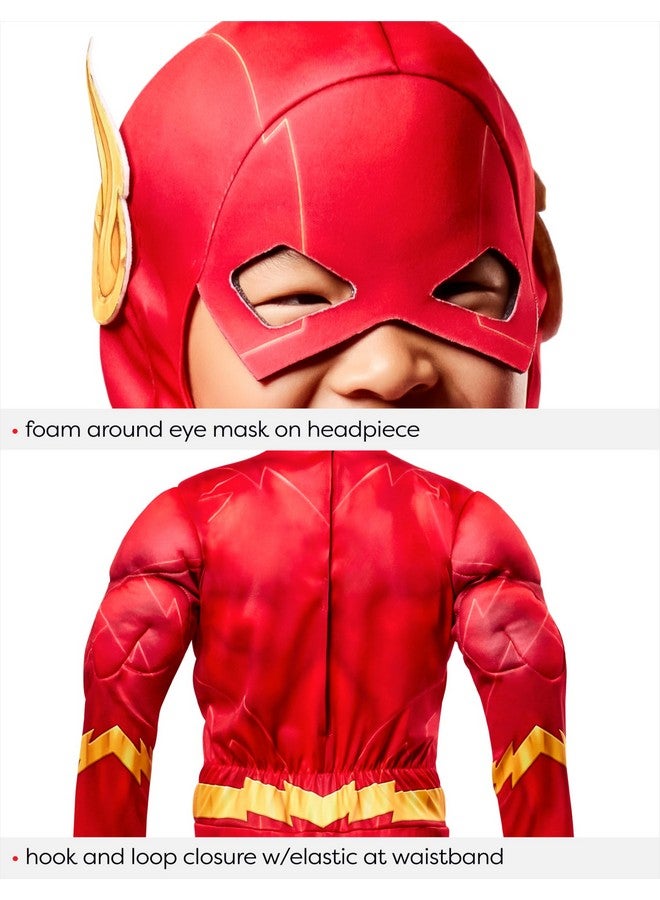Rubies The Flash Deluxe Superhero Costume Jumpsuit and Headpiece for Kids Boys for Themed Parties and Halloween, Medium - Image 2