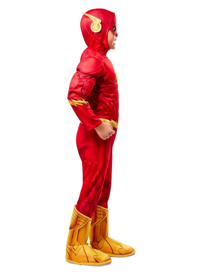 Rubies The Flash Deluxe Superhero Costume Jumpsuit and Headpiece for Kids Boys for Themed Parties and Halloween, Medium - Image 4