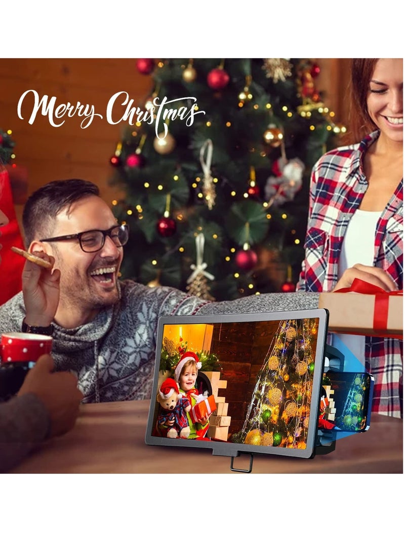 New 12 Curved Smartphone Screen Magnifier, 3D Hand-held for Gaming, Browsing TikTok, and Videos, Foldable Stand Support All Smartphones (Black) - Image 3
