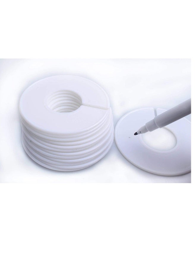 Clothing Rack Size Dividers, Wardrobe Round Hangers Label Closet Dividers with One Marker Pen, for Clothes Organization, White, 20 Pcs - Image 2