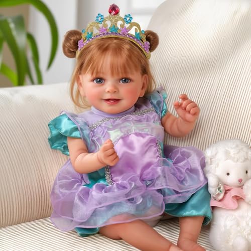 BABESIDE Lifelike Reborn Baby Dolls Dara 18 Inch RealisticNewborn Baby Doll Brown Hair Girl Handmade Real Life Dolls with Clothes and Toy Accessories Gift for Kids Age 3 - Image 1