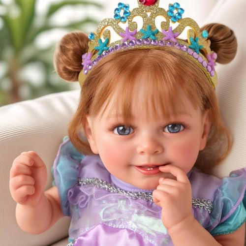 BABESIDE Lifelike Reborn Baby Dolls Dara 18 Inch RealisticNewborn Baby Doll Brown Hair Girl Handmade Real Life Dolls with Clothes and Toy Accessories Gift for Kids Age 3 - Image 5