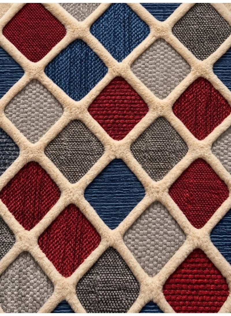 Premium 7D Carpet Alternative, Geometric Diamond Pattern in Royal Colors, Washable & Anti-Slip - Size 180x280 cm - Image 3