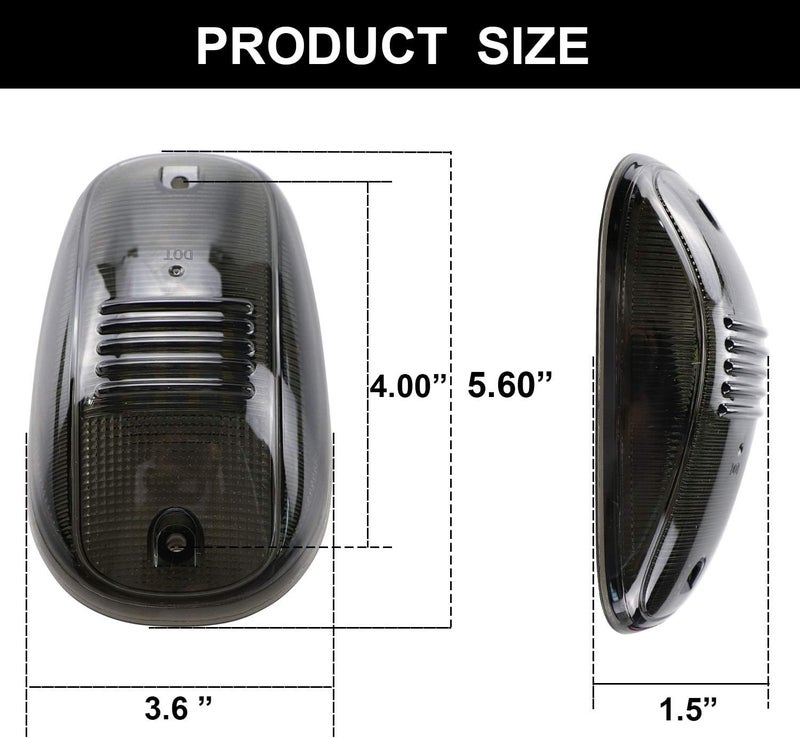 Tresound Cab Roof Marker Lights for 2003-2016 Dodge Ram 1500 2500 3500 - Smoked Lens with 16 White LEDs - Image 3
