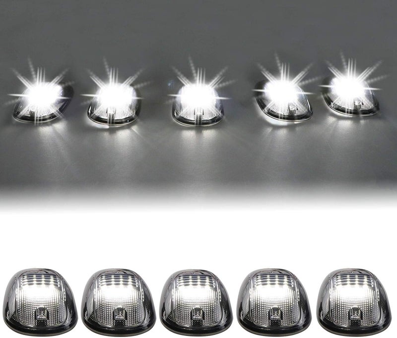 Tresound Cab Roof Marker Lights for 2003-2016 Dodge Ram 1500 2500 3500 - Smoked Lens with 16 White LEDs - Image 2