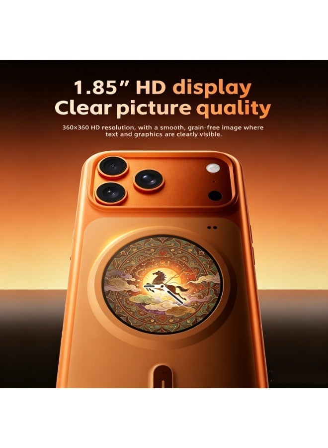 Smart Case ,Smart Case For Iphone 17 Pro Max,Custom Display (Photos/Videos), Touch Control, Mini Games, Notification Alerts & Rechargeable (Orange) - Image 2