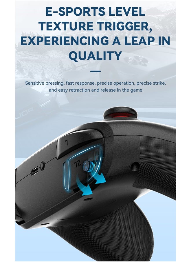 IINE - S11 Switch Wireless Bluetooth Game Controller with Wake-up Vibration, Six-axis Somatosensory Burst, Compatible with Switch/PC/ios/Android White - Image 1
