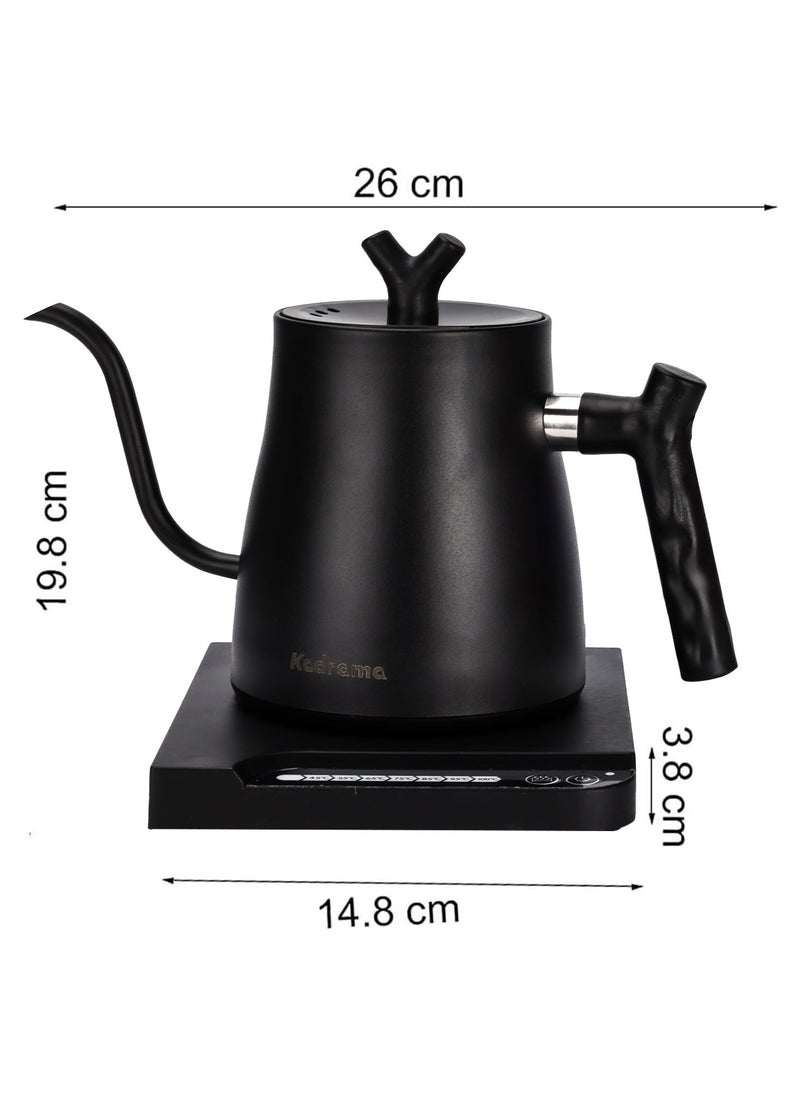 KADRAMA Gooseneck Electric Kettle 1 L, Ultra Fast Boiling Hot Water Kettle, Stainless Steel for Pour-over Coffee & Tea, 1000W Rapid Heating, Leak-Proof Design, Auto Shutoff Anti-dry Protection, Matte Black  - Image 2
