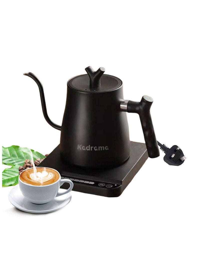 KADRAMA Gooseneck Electric Kettle 1 L, Ultra Fast Boiling Hot Water Kettle, Stainless Steel for Pour-over Coffee & Tea, 1000W Rapid Heating, Leak-Proof Design, Auto Shutoff Anti-dry Protection, Matte Black  - Image 1