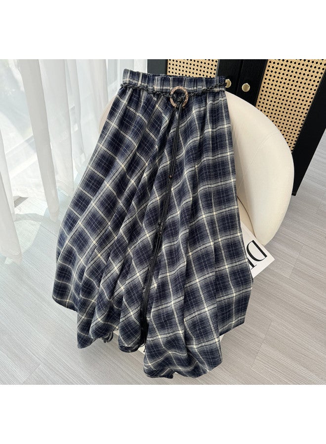 XINYANG Brushed Plaid Irregular Skirt For Women, 2025 Autumn Design Mid-Length Flared A-Line Skirt - Image 2