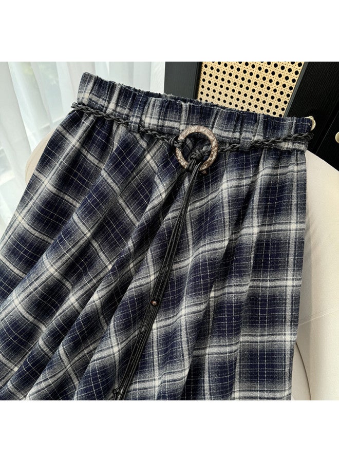 XINYANG Brushed Plaid Irregular Skirt For Women, 2025 Autumn Design Mid-Length Flared A-Line Skirt - Image 3