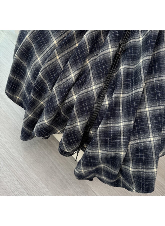 XINYANG Brushed Plaid Irregular Skirt For Women, 2025 Autumn Design Mid-Length Flared A-Line Skirt - Image 4