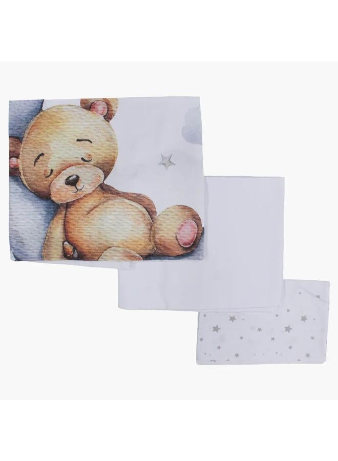 Berceau Sleepy Bear Bed Sheet Set – White - Image 2