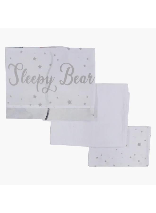 Berceau Sleepy Bear Bed Sheet Set – White - Image 3