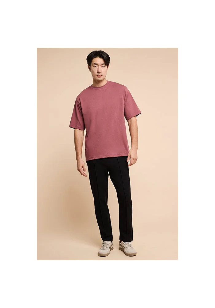 R&b Solid T-Shirt with Crew Neck and Short Sleeves