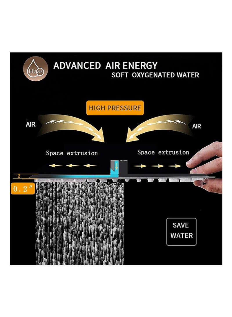 هالونهي رأس دش مطري مقاس 10 بوصات، رأس دش مطري مربع رفيع للغاية من الفولاذ المقاوم للصدأ مع فوهة سهلة التنظيف (أسود) - Image 4