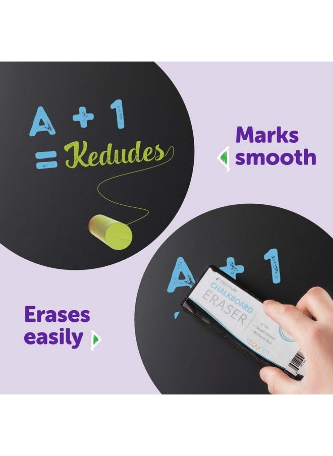 Dustless Chalk With Eraser, 24Pk - 12 Colored Chalkboard Chalk And 12 White Chalk For Chalkboard And Chalk Board Eraser, Outdoor Chalk, Chalk, Eraser Set - Blackboard Chalk With Chalk Eraser