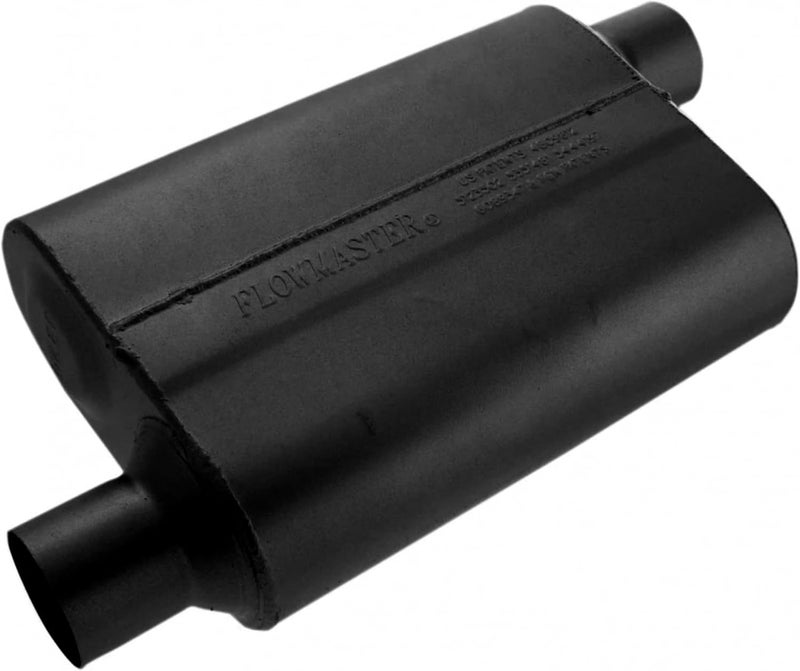 FLOWMASTER 40 Series Original Chambered Muffler – 2.50” Offset In / 2.50” Offset Out – Aggressive Sound – 16-Gauge Aluminized Steel – For Muscle Cars, Street Rods, Trucks, SUVs & Strip Builds (42543) - Image 1