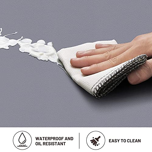 HappyTrends 2 PCS Kitchen Mat Cushioned Anti-Fatigue Floor Mat, Heavy Duty Ergonomic Comfort Foam Standing Mat, Waterproof Non-Slip Kitchen Rugs for Home, Office, Laundry,Grey - Image 3