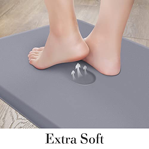 HappyTrends 2 PCS Kitchen Mat Cushioned Anti-Fatigue Floor Mat, Heavy Duty Ergonomic Comfort Foam Standing Mat, Waterproof Non-Slip Kitchen Rugs for Home, Office, Laundry,Grey - Image 5