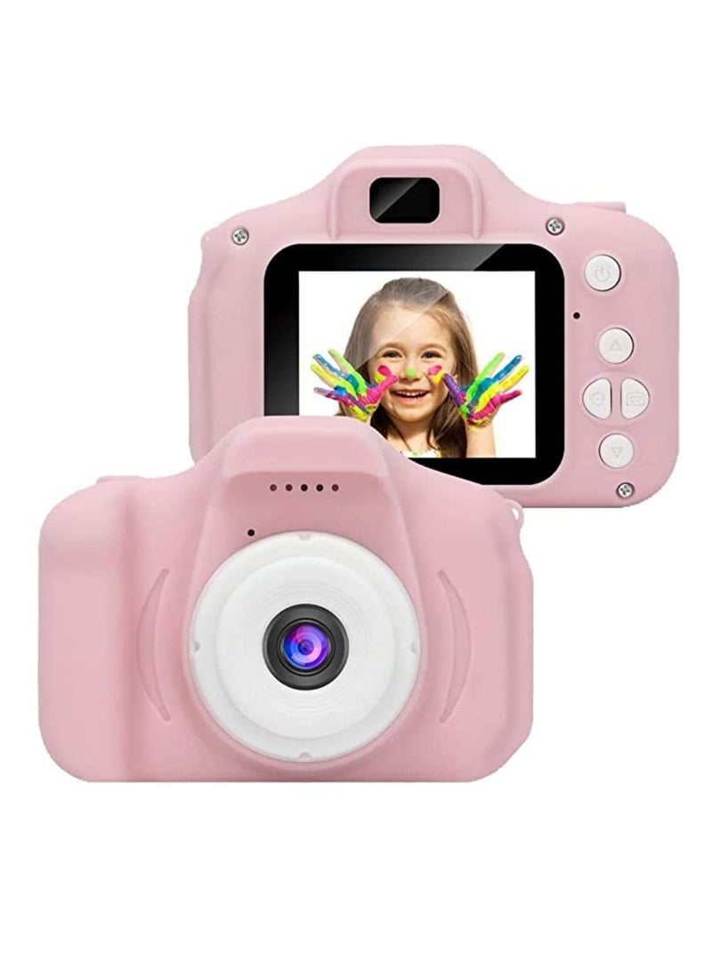 Yuwell Kids Camera Gifts For 4-8 Year Old Kids Shockproof Camera Mini Child Camcorder For Little Kid With Soft Silicone Shell For Outdoor Play Pink - Image 1