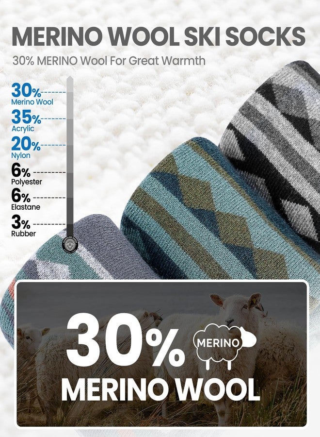 OutdoorMaster Unisex Merino Wool Ski Socks for Men/Women (OTC) Non-Slip Cuff Design,Thermal Socks for Winter, Snowboarding - Image 2