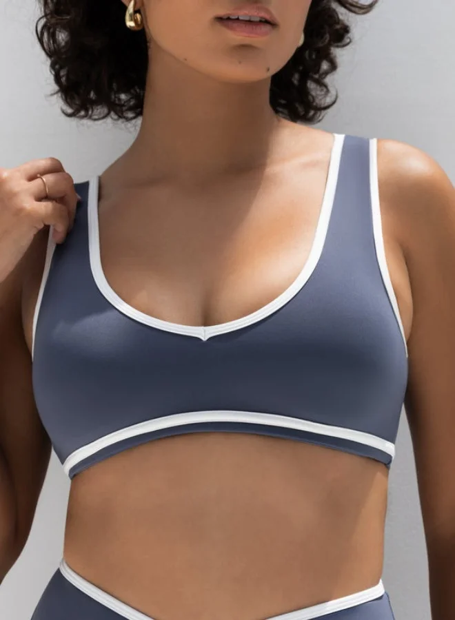 Mohuki Blue Grey Contour Active Bra for Women | Best Price UAE