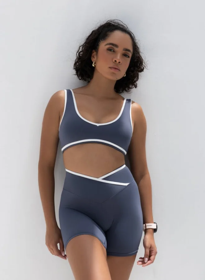Mohuki Blue Grey Contour Active Bra for Women | Best Price UAE