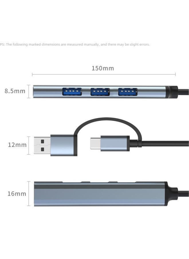 7-port Usb 3.0 Hub Splitter One-to-four Expander Laptop Dock Two-in-one Digital Computer/usb Hub/usb Hub-Number Of Interfaces:Four-Port Two-in-one - Image 3