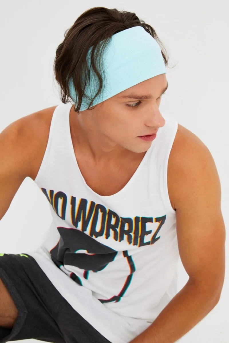 بوتيكجيز Aqua Men's Cotton Camisole, Non-Slip, Sweatproof, Ultra Light, Sports Hair Band Bandana Buff