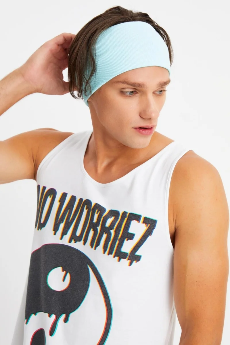 بوتيكجيز Aqua Men's Cotton Camisole, Non-Slip, Sweatproof, Ultra Light, Sports Hair Band Bandana Buff