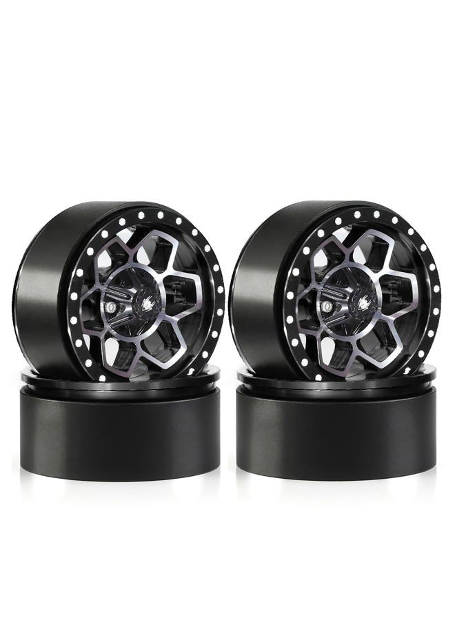 REDSPIDER 1.9 Beadlock Wheels（4pcs） Aluminum 1.9 Wheels 12mm Hex for 1/10 RC Crawler SCX10 Pro TRX4 TRX6 VS4-10 Gen8 1.9 Crawler Wheels (Black) - Image 1