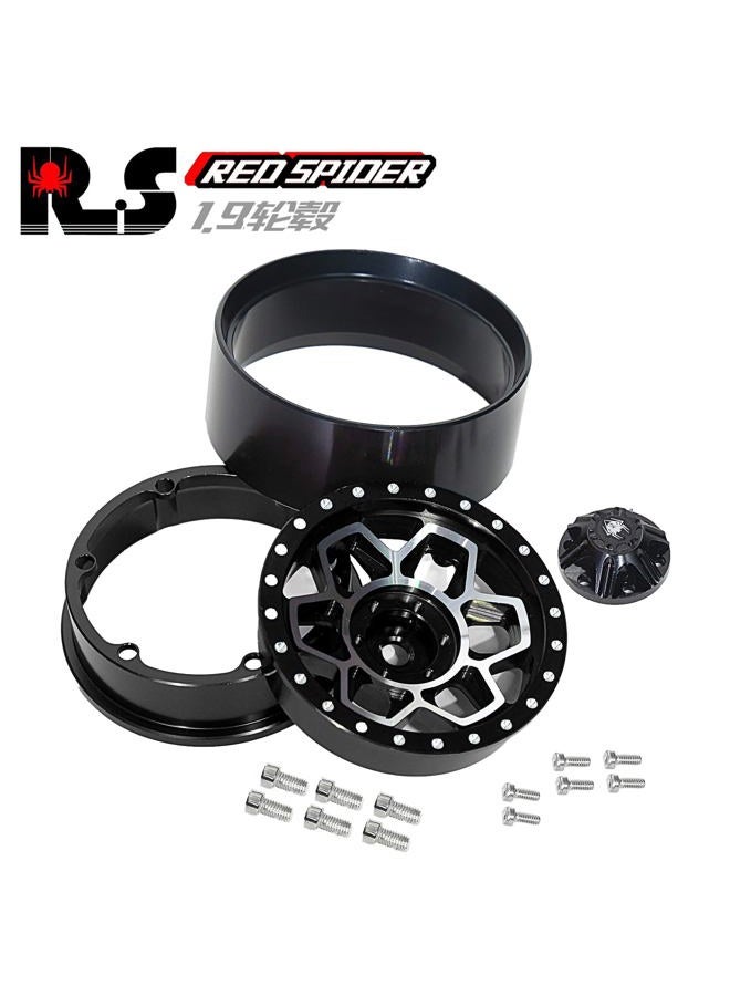 REDSPIDER 1.9 Beadlock Wheels（4pcs） Aluminum 1.9 Wheels 12mm Hex for 1/10 RC Crawler SCX10 Pro TRX4 TRX6 VS4-10 Gen8 1.9 Crawler Wheels (Black) - Image 3