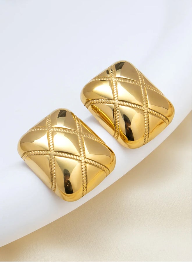 ذا بلاك بيرل اكسسوريز حلق أستانليس ستيل ذهبي - Image 1