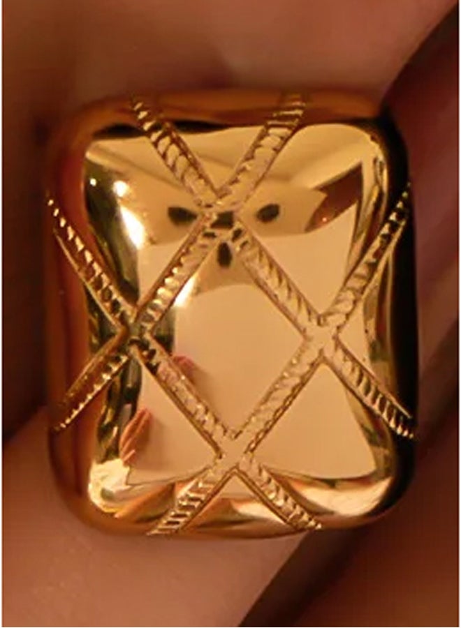 ذا بلاك بيرل اكسسوريز حلق أستانليس ستيل ذهبي - Image 2