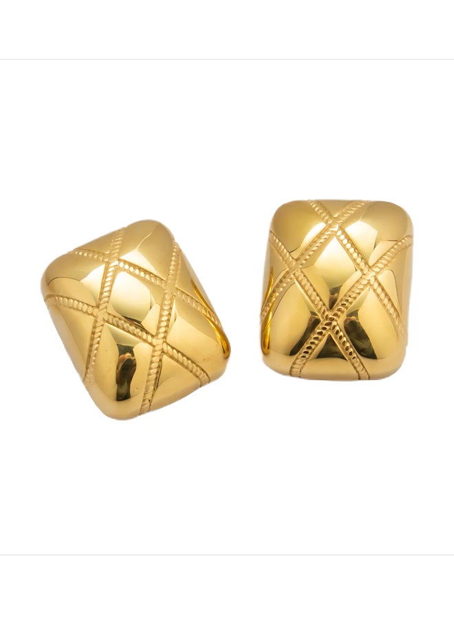 ذا بلاك بيرل اكسسوريز حلق أستانليس ستيل ذهبي - Image 5