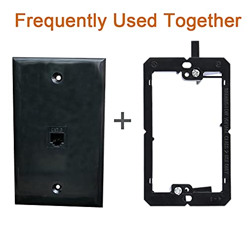 BOPLAT Phone Jack Wall Plate Black - 1 Port CAT3 RJ11/12 Telephone Cable Landline Outlet Cover Plate for Phone Line - Image 3