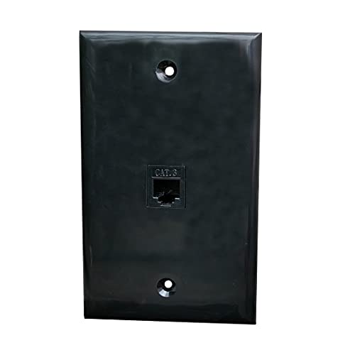 BOPLAT Phone Jack Wall Plate Black - 1 Port CAT3 RJ11/12 Telephone Cable Landline Outlet Cover Plate for Phone Line - Image 5